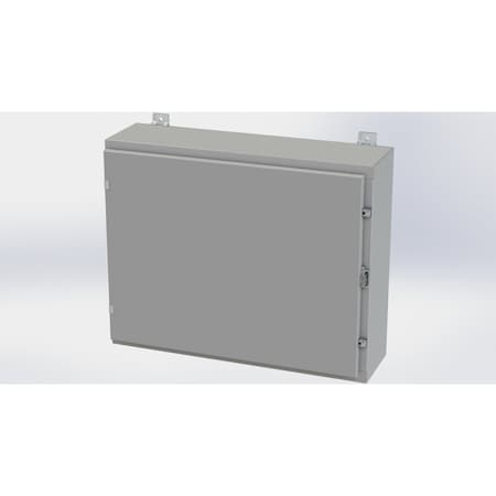 Saginaw Control & Engineering Clamps with Padlock Hasp Electrical Enclosures, 24 in H, 8 in D, 30 in W, NEMA 4, Carbon Steel SCE-24H3008LP